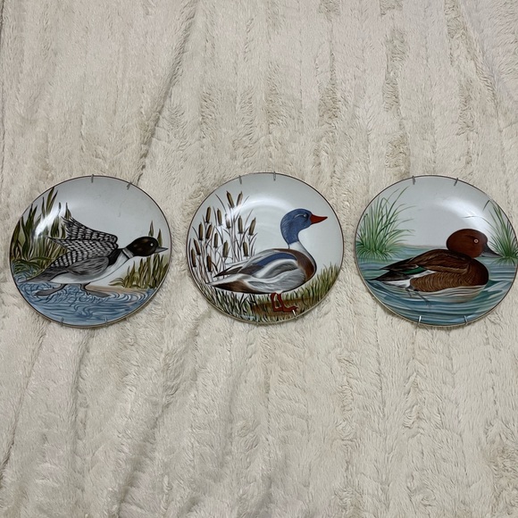 Vintage 1970s Handpainted Duck Display Plates - Picture 1 of 5
